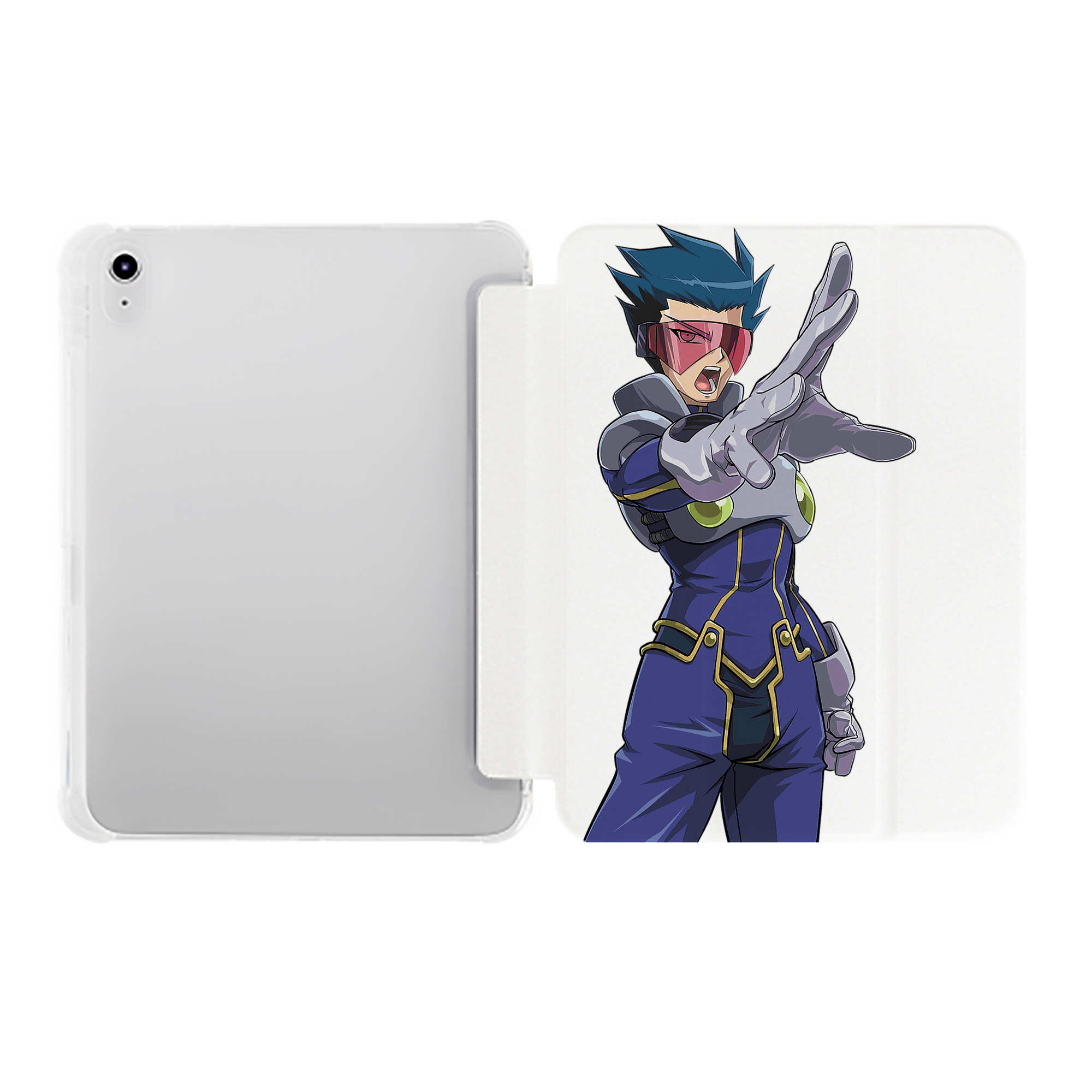 （画像用） 遊☆戯☆王 Yu-Gi-Oh! IPad ケース ペン収納付き 三つ折りスタンド PUレザー×シリコン 対応機種9.5/10.5/10.9インチ